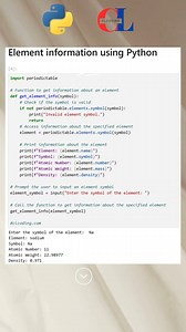Element Information using Python | Python Coding