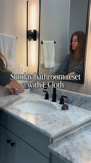 Melis Kelly on Instagram: "My Sunday bathroom reset routine! @eclothusa Window Cleaning Kit gives the most incredible streak free shine on windows and glass! Comment CLEAN for details (must be following to receive message!) #acleanyoucansee #cleaninghack Home cleaning routine Home reset Bathroom cleaning Cleaning inspo Home cleaning tips"