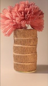 DIY Jute Rope Vase From Waste Cardboard | Easy Craft Idea ♻️