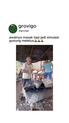 Simulasi Gunung Meletus di Dapur! 🌋😂 Liburan Aman Bareng GroviGO Aja!