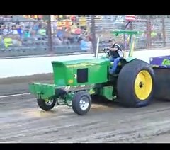 John Deere 3020 pops a wheelie! | Farm Stock Tractor Pullers