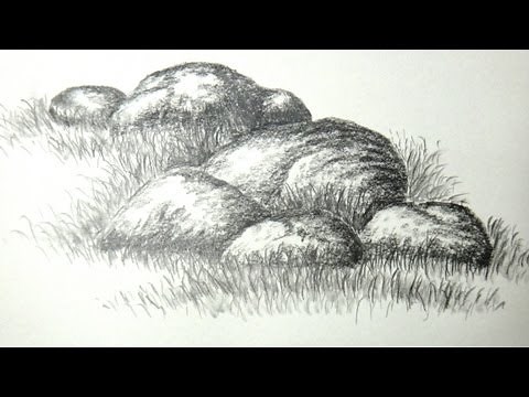 How to draw rocks or stones with pencil