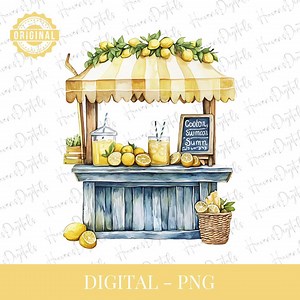 Watercolor Lemonade Stand Clipart – Summer Drink Stand PNG, Lemon Clipart, Lemonade PNG, Lemonade Stand Art, Summer Market Clipart - Etsy Canada