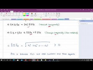 Examples of Norms and Verifying that the Euclidean norm is a norm (Lesson 5)