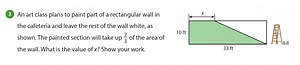 3) An art class plans to paint part of a rectangular wall in th... | Filo
