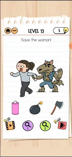 Brain Test 2 - Monster Hunter Joe - Level 13 Walkthrough Solution