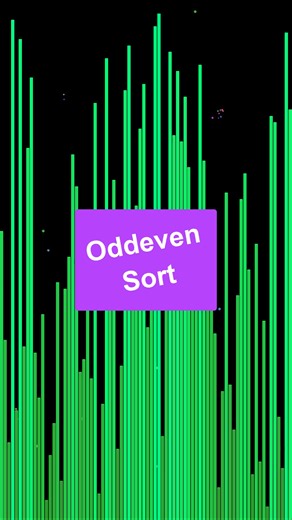 Bip Bop Bip Boop Algorithmic Sorting on Instagram: "Odd-Even Sort in vibrant green 🟢 Watch this parallel algorithm alternate between comparing odd-even pairs and even-odd pairs! Multiple comparisons happen at the SAME TIME ⚡ This is Brick Sort in action — designed for parallel computing where multiple processors work together. The alternating pattern creates a beautiful synchronized dance 💃 Used in GPU computing & teaching how parallel algorithms work. Simple concept, powerful when scaled acro