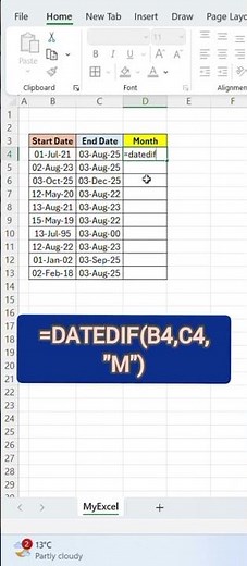 Count Months in Seconds – Excel DATEDIF Hack! |DATEDIF Function to Count Months – Excel Trick!