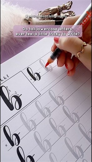 How to Write Tall Lowercase Letters with a Brush Pen | b, f, h, k, l #nhuandaocalligraphy