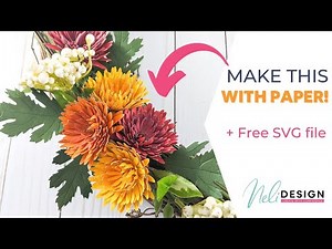 Learn the best technique to easily and rapidly make mums paper flowers + free SVG file
