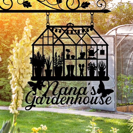 Custom Garden Sign, Personalized Greenhouse Decor, Metal Gardenhouse Wall Art, Gardening Gift - Etsy
