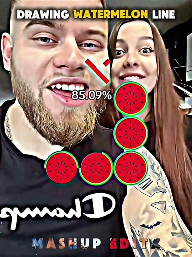 Others drawing line around watermelon