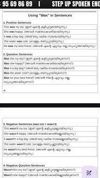 Advanced Level | Using "WAS" in Sentences | Step Up English Week 18