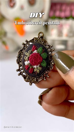 DIY embroidered pendant #shorts #viralshorts #embroidery #handmade #craftideas