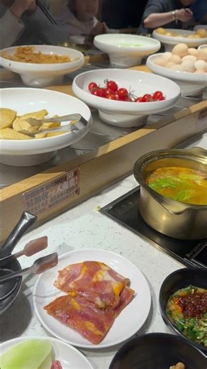 Revolving Hotpot Buffet for $20?? 🍲🍦 #hotpot #food #foodie #fyp #shorts #viral #trending