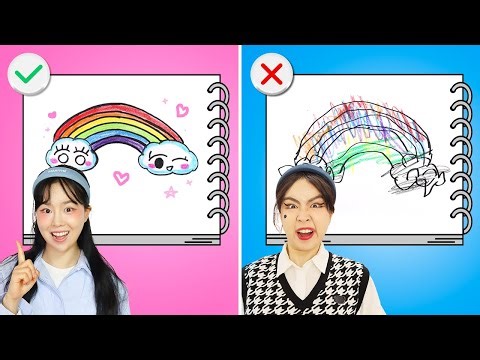 How to draw a really easy cloud rainbow! Let's draw together while having fun☁️🌈🖍️