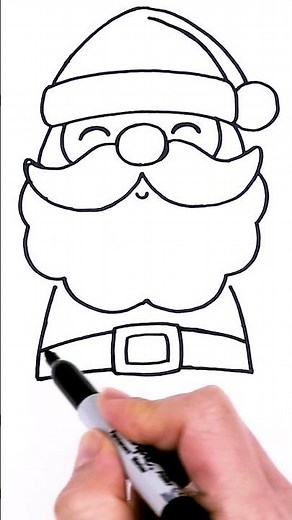 Let's Draw a Cute and Easy Santa Claus! #drawing #howtodraw #art #christmasart #drawsocute