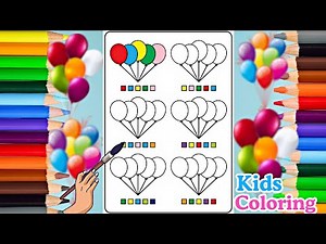 Balloon Coloring for Kids | Learn Colors with Balloons | Fun Coloring Pages for Toddlers & Preschool