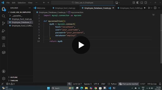 #python #mysql #backenddevelopment #crud #oop #studentdeveloper #learningbydoing #computerengineering | Akanksha Vishwasrao