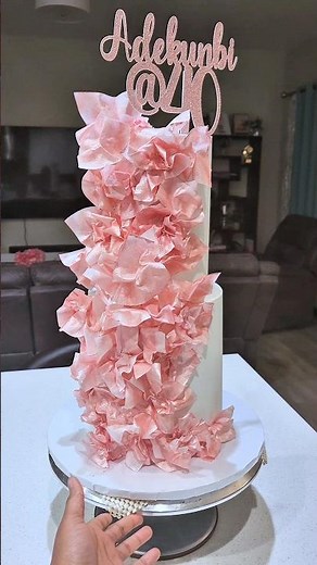 Wafer Paper Ruffle Cake Tutorial | Perfect for Milestone Birthdays! #waferpaper