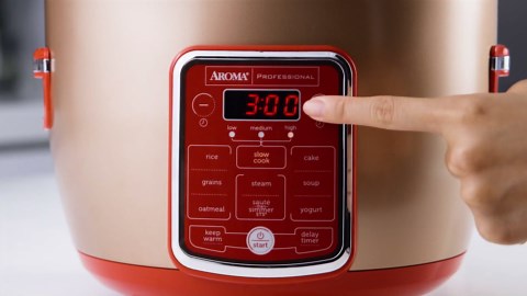 Cool Touch Rice Cooker with Glass Lid, Food Steamer, Slow Cooker, Multicooker with 11 Preset Functions, Steam Tray, Measuring Cup, Rice Spatula, 20 Cups (Cooked)