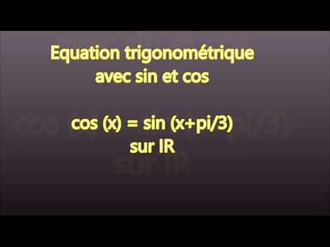 1S-Equation trigonométrique - cos x = sin (x+Pi/3) sur IR