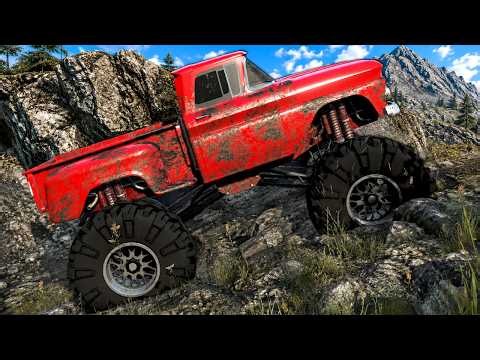 Climbing a Mountain with Monster Trucks! (Snowrunner)
