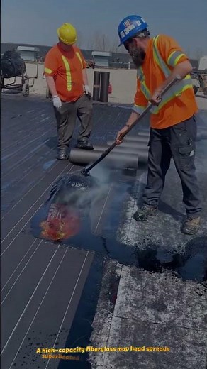 Manual 360-gram Fiberglass Mop Tool Automatically Spreading Hot Bitumen Asphalt #tools