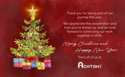 As we head into our Christmas break, we wish our partners, customers, and team a wonderful holiday season. We look forward to reconnecting in the new year 🙌♥️ Please note that our office and production will be closed from 22 December 2025 to 2 January 2026, both days included. | Achton A/S