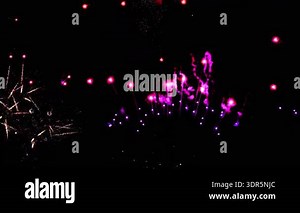4K Abstract Loop seamless of real Fireworks Show Explosion Background.