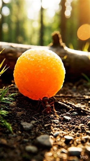 Tiny Ant Carrying a Giant Ladoo 😲 | Nature’s Strength #Shorts #aivideo #aishorts