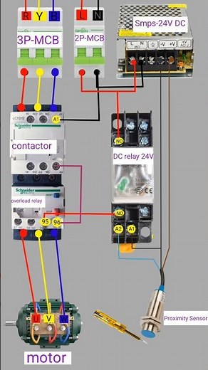 Proximity Sensor Stat and Stop automatic Control Wiring Diagram Explained#automation