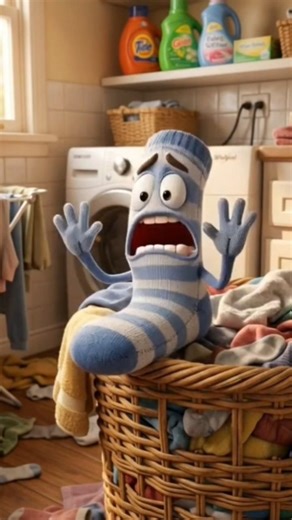 Angry Sock in Laundry Basket 😂 #Funny #Comedy #Animation #Shorts