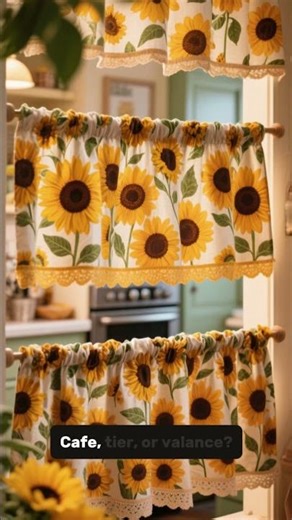 Brighten Your Kitchen with Sunflower Curtains 🌻.