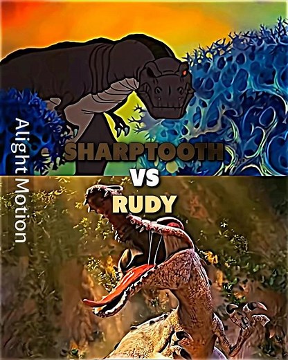 Og Sharptooth vs Rudy#battle#edit #shorts #landbeforetime#iceage3