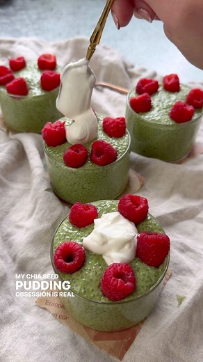 14K views · 90 reactions | Raspberry Matcha Chia Seed Pudding- okay...