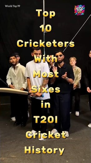 Top 10 Cricketers with Most Sixes in T20I History 🔥 #shorts #cricketshorts
