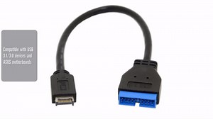 cablecc USB 3.1 Front Panel Header to USB 3.0 20Pin Header Extension Cable 20cm for ASUS Motherboard