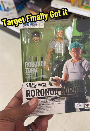 S.H.Figuarts Roronoa Zoro (Romance Dawn) Spotted at Target! 🗡️💚 Target just stocked S.H.Figuarts Roronoa Zoro (Romance Dawn) — and he looks even sharper in person! Clean sculpt, smooth articulation, and crisp details make him a standout figure for any One Piece display. If you’re building your anime lineup or love high-quality figures, this is definitely one to grab before he disappears off the peg! #SHFiguarts #RoronoaZoro #OnePiece #TargetFinds #ActionFigures 🏴‍☠️⚔️✨