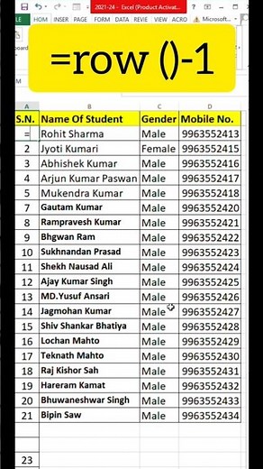 how to setup automatically adding serial number in Microsoft Excel.