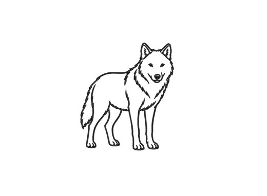 Wolf Outline Machine Embroidery File Download | 7 Sizes - Etsy
