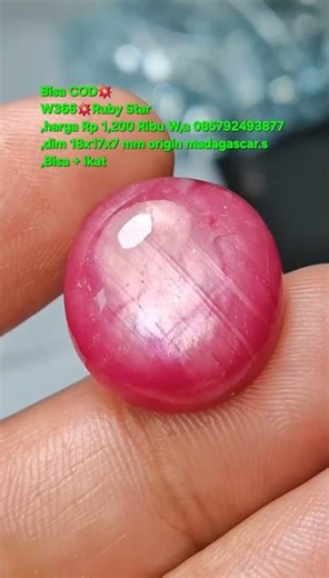Bisa COD💥W366💥Ruby Star,harga Rp 1,200 Ribu W,a 085792493877 ,dim 18x17x7 mm origin madagascar.s