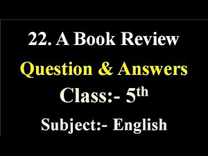 a book review question answer class 5 english | a book review things to do std 5 english