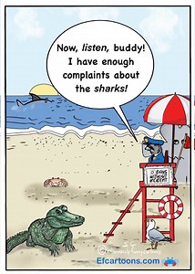 35K views · 521 reactions | There was a gator in the surf yesterday! It caused quite the disturbance, lol! Efcartoons.com | Enormously funny cartoons | Facebook