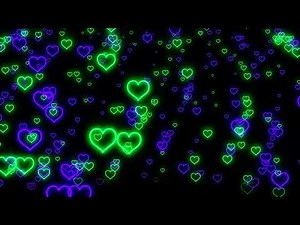 Romantic Purple and green Neon Heart | Heart Background Video Loop | Animated Background | Particle