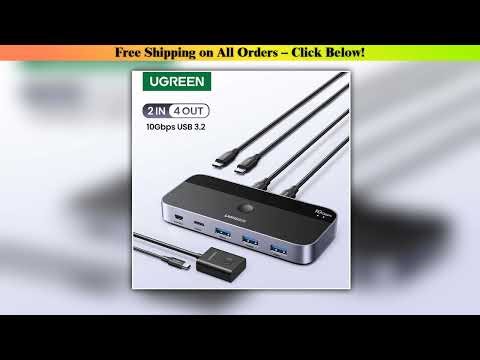 UGREEN 10Gbps USB C Switch USB C 3.2 Switcher for PC Keyboard, Mouse, Printer and Scanner 2 PCs