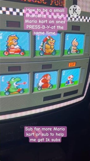 How to be a Small character in super Mario kart snes.