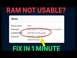 Fix RAM Not Fully Usable in 1 Minute