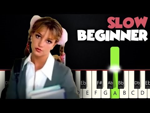 Baby One More Time - Britney Spears | SLOW BEGINNER PIANO TUTORIAL + SHEET MUSIC by Betacustic