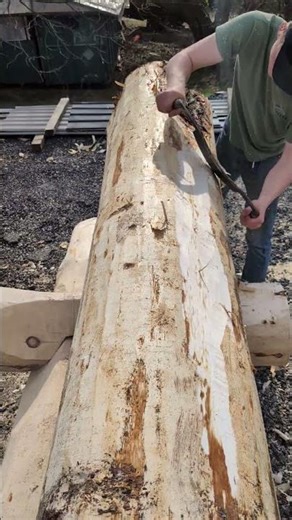Peeling logs for this full scribe build! #loghome